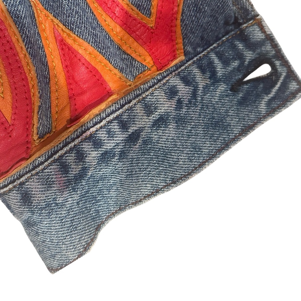 Vintage Reworked Levi Denim Jacket with Flames - gender neutral - Picture 9 of 14